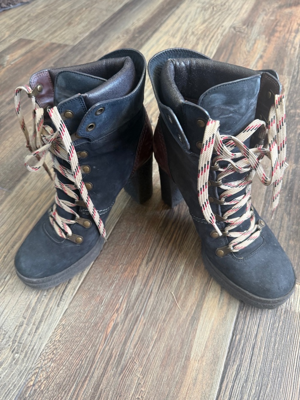 See by Chloé Eileen Leather Suede Hiking Boots Size 38